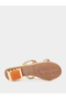 Women Golden Embellished Sandals - 6
