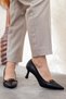 Women's Black Classic Heeled Shoes - 3