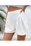 "High Waist Brode Embroidered White Women's Shorts |   Summer Lined Comfortable Cut Casual Shorts” - 2