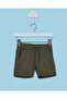 Infant Boys Green Poplin Pull On Trouser Shorts