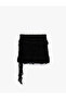 Slim Fit Mini Lace Skirt with Tie Detail - 4