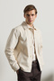 Men's Relaxed Cotton Seasonal Jacket Beige