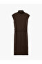 Slim Fit High Neck Tie Detail Sleeveless Dress - 4