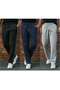 3-Piece Baggy Sweatpants – 2 Yarns, Elastic Waist, Wide Legs, Black |   Gray |   Navy Blue