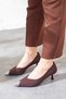 Metal Toe Short Heeled Shoes - 3