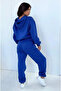Cobalt Blue Pocket Jogger Sweatpants with Elastic Waist and Legs - 2