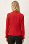 Women's Red Men's Collar Square Pocket Crop Jacket Arm-26K001026 - 3