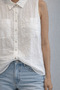 Women's Short Sleeve Linen Shirt - 2