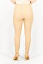 Women Skinny Fit Plain Pants, Tan - 3