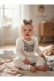 Baby Girl Cotton Leopard Patterned Bandana Jumpsuit Without Booties - 6