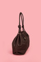 Women's Bitter Brown Textured Drawstring Premium Hand and Shoulder Bag - 2