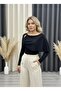 New Product Ottoman Fabric Women's Blouse with Ruffles and Accessory Details - 6
