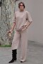 Knitwear Set Half Turtleneck Wide Leg Pants 10303