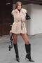 Teddy plush fur vest with waist tie 5192 - 5