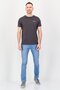 Men Crew Neck Short Sleeve Brand Logo T-Shirt, Dark Grey - 4