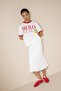 T-Shirt with Contrast Detail and Printed Text - 2