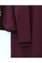Buttoned Cardigan Skirt Knitwear Set - Burgundy - 4
