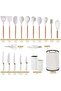 Premium Home Kitchen Essentials Display With Coordinated Utensil 19Pcs Set, Soft Pastel Tones, Woode - 2