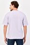 Men Crew Neck Short Sleeve Embroidered Logo T-Shirts, Lilac - 3