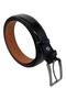 Black Patent Leather Genuine Leather Solid Color 3.5 Cm. Classic Belt with Buckle // Xd-201-Dksl-St