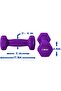 2Pcs Dumbbells Deluxe Vinyl Coated Hand Weights All-Purpose Color Coded Dumbbell - 4