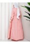 Poplin ruffle and embroidery detail modest dress - 3