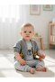 Baby Boy Cotton Teddy Bear Patterned Triple Tracksuit Set - 2
