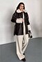 Silk Fur Detailed Belted Long Leather Coat - 5