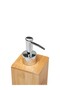 Bamboo Liquid Soap Dispenser Modern Wooden Design Stylish Soap Dispenser for Bathroom & Kitchen Silver - 4