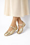 Luna Gold Buckle Women's Ballerinas – Shiny Metallic Snake Pattern Comfortable Casual Shoes - 3