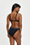Women's Satin Detailed Black Bikini Set – Covered Top & V-Cut Bottom - 3