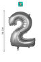 Silver Color 2 Number Foil Balloon 34 Inches (76 cm) - 2