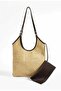 Women's Straw Tote Large Size Shoulder Bag Brown - 3