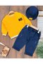 Double-Sided Hat Lycra Jeans Sweatshirt Baby Boy and Child Set