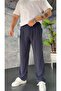 Modal Fabric Pleated Baggy Pants - 3