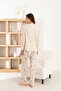 Women's Milan Fabric Crew Neck A. Yellow Pajama Set - 3