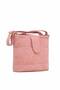 Genuine Suede Leather Women's Bag with Gold Detail and Cross Strap