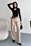 Women's Palazzo Pants with Belt |   High Waist Wide Leg Casual Double Belt Design - 3