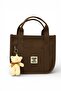 Buzi Fabric Teddy Bear Crossbody Bag with Column Strap - 2