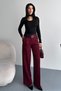 Women's Palazzo Pants with Belt |   High Waist Wide Leg Casual Double Belt Design - 2