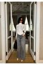Women's Wide Leg Jeans with Reverse Tie Detail - 2