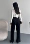 Women's Palazzo Pants with Belt |   High Waist Wide Leg Casual Double Belt Design - 5