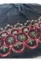 Black Embroidered and Stone-Embellished Organic Cotton Imported Shawl - 3