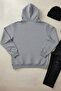 Do Not the Cat - Unisex Hooded Kangaroo Pocket 3 Thread Puff (Fleece Inside) Sweatshirt - 2