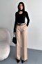 Women's Palazzo Pants with Belt |   High Waist Wide Leg Casual Double Belt Design - 4