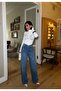 Women's Wide Leg Jeans with Reverse Tie Detail - 4