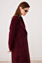 Women's Cashmere Double-Breasted Collared Buttoned Lined Coat – Casual & Stylish – Burgundy - Sevde Ugur - 7