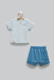 100% Cotton Baby Boy Shorts Set - Double-Breasted Collar Short Sleeve Summer Set