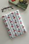 Linen Book Cover with Pockets, Cherry Pattern, Gift for Book Lovers - 5