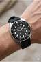 Sporty and Stylish Men's Wristwatch |   Black Silicone Cord, with Calendar, 43mm